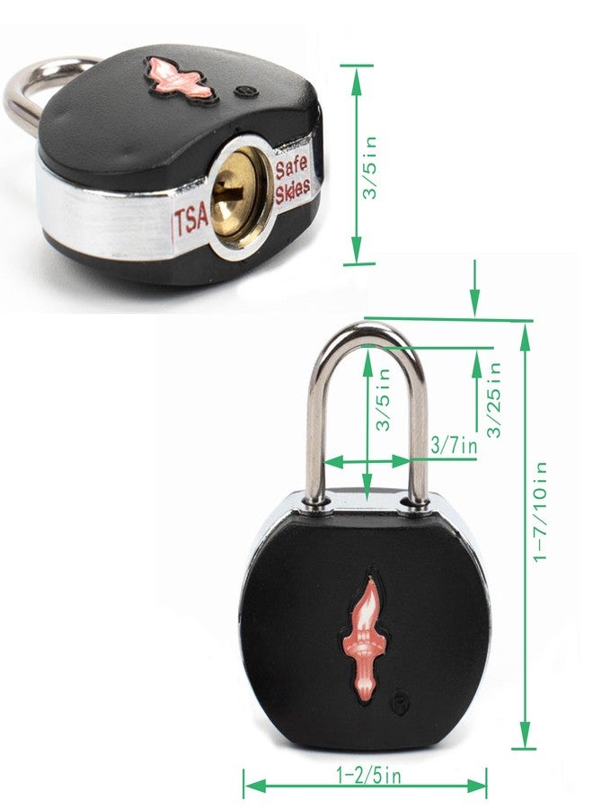 DUALCROWN 4 Pack Luggage Lock TSA Approved Locks with Key, TSA Approved Travel Lock,Suitcase Lock TSA Approved Chrome Plated Ring Body for Backpacks, Bags and Luggage, 4 Pack Family Set - Image 2